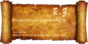 Roskovics Zakariás névjegykártya